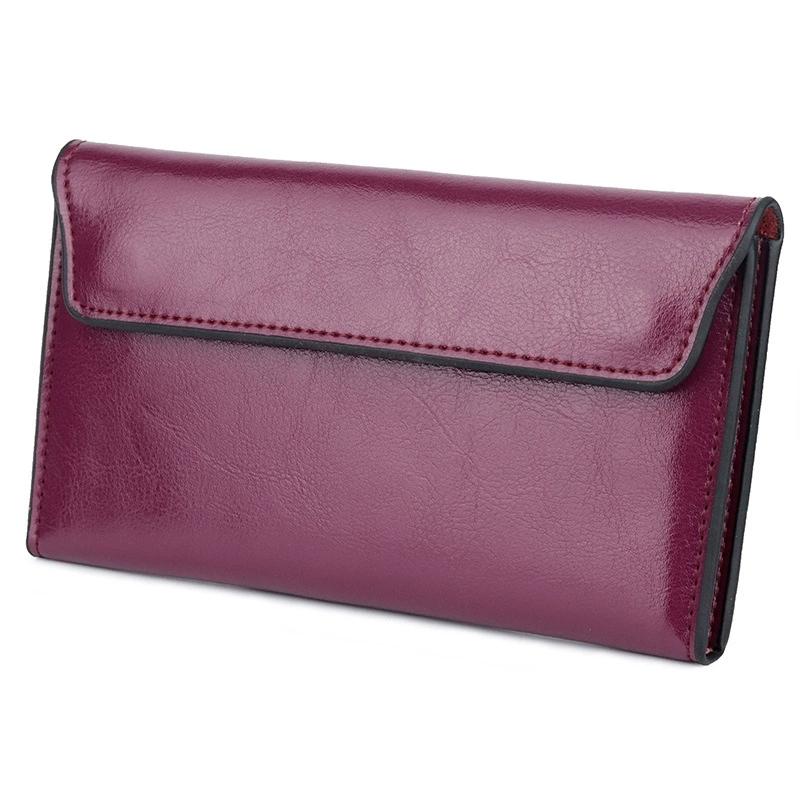 Genuine Leather Women Wallet Clutch Large Capacity Ultra-thin Long Wallet Stylish and Simple Multifunctional Handbag
