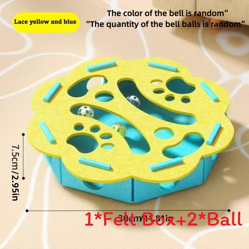 Feather Felt Cat Toy Set With Maze Balls For Interactive Play And Intelligence Development