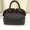 Portable Bowknot Handbag With Zipper Polka Dots Purse New Nylon Top Handle Handbag  Women