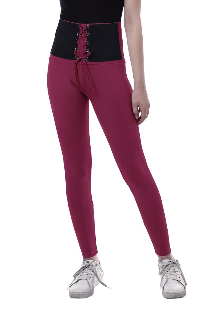 Moomaya Womens High Waisted Yoga Pants Corset Style Trendy Leggings