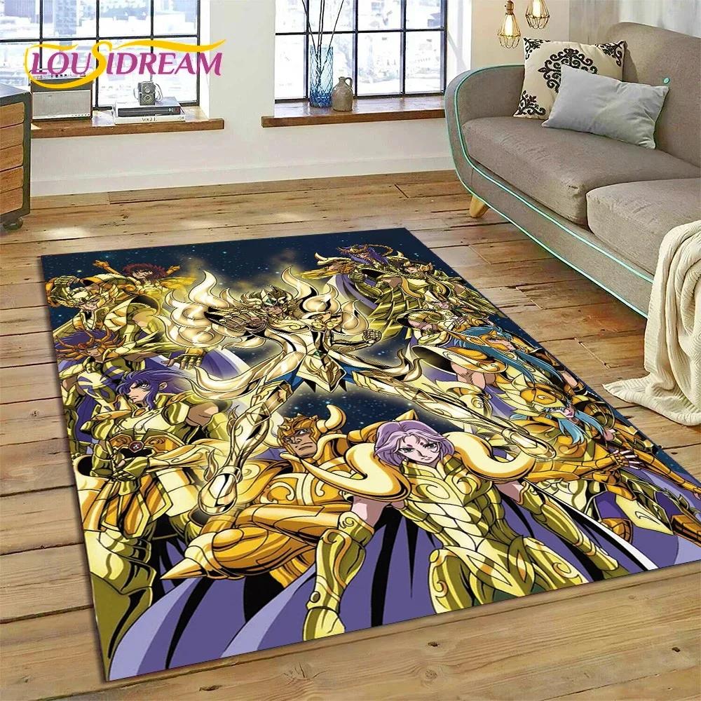 Cartoon Saint Seiya 3D Retro Anime Carpet Rug for Bedroom Living Room Home Sofa Decoration,Children Game Large Decor Floor Mat