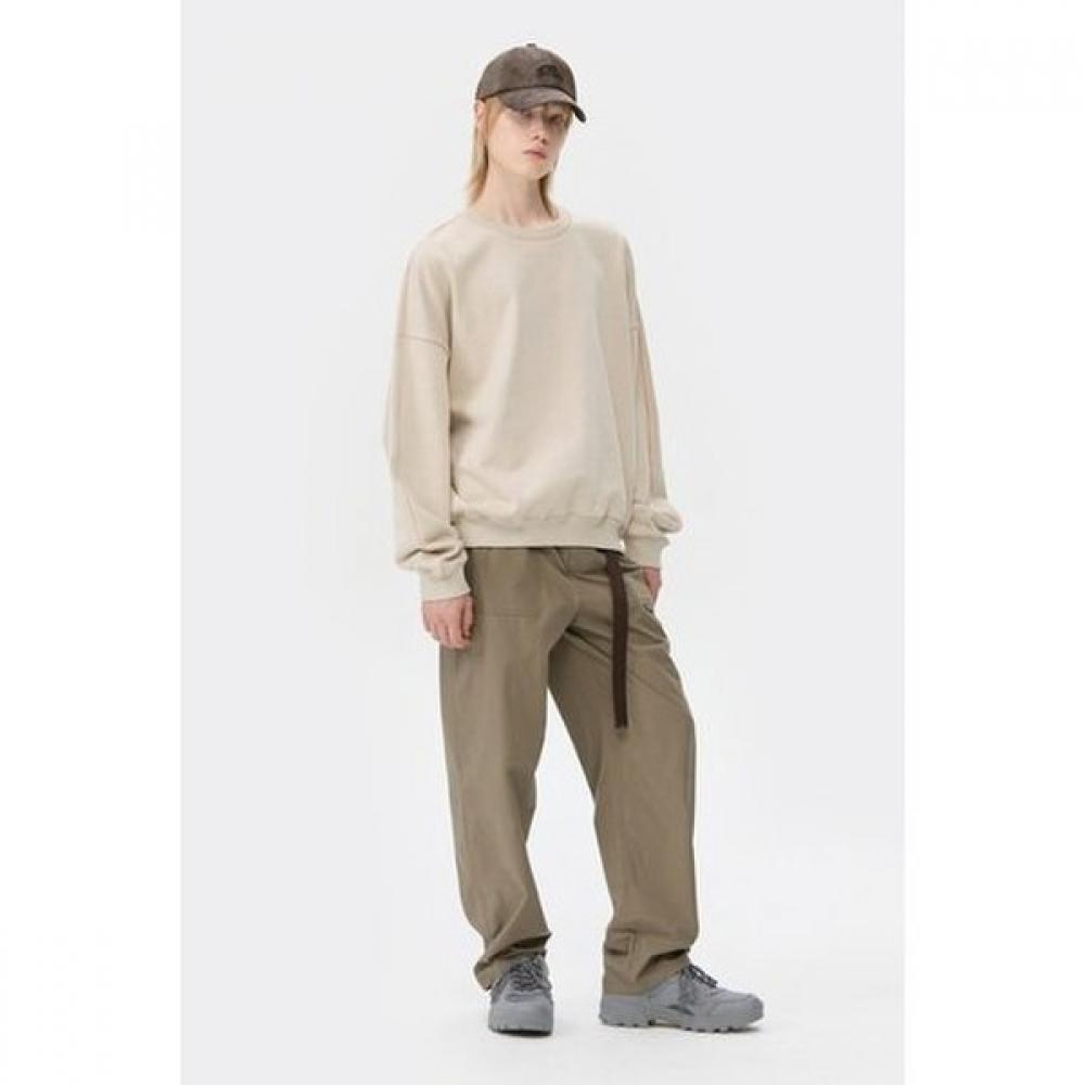 Customellow Oversized Cotton Sweatshirt Two Tone Beige Cwtaw25622orx