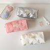 1Pc Creative Pink Bow Pencil Case Large Capacity Storage Pencil Bags Multi-Functional Stationery Organizer Bag