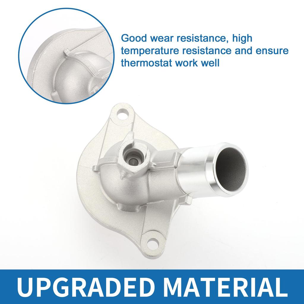 ABSOPRO Engine Coolant Thermostat Housing Assembly for Chevrolet Malibu Aluminum Silver Durable 2.0L (2013-2022) - Alloy, Tone,