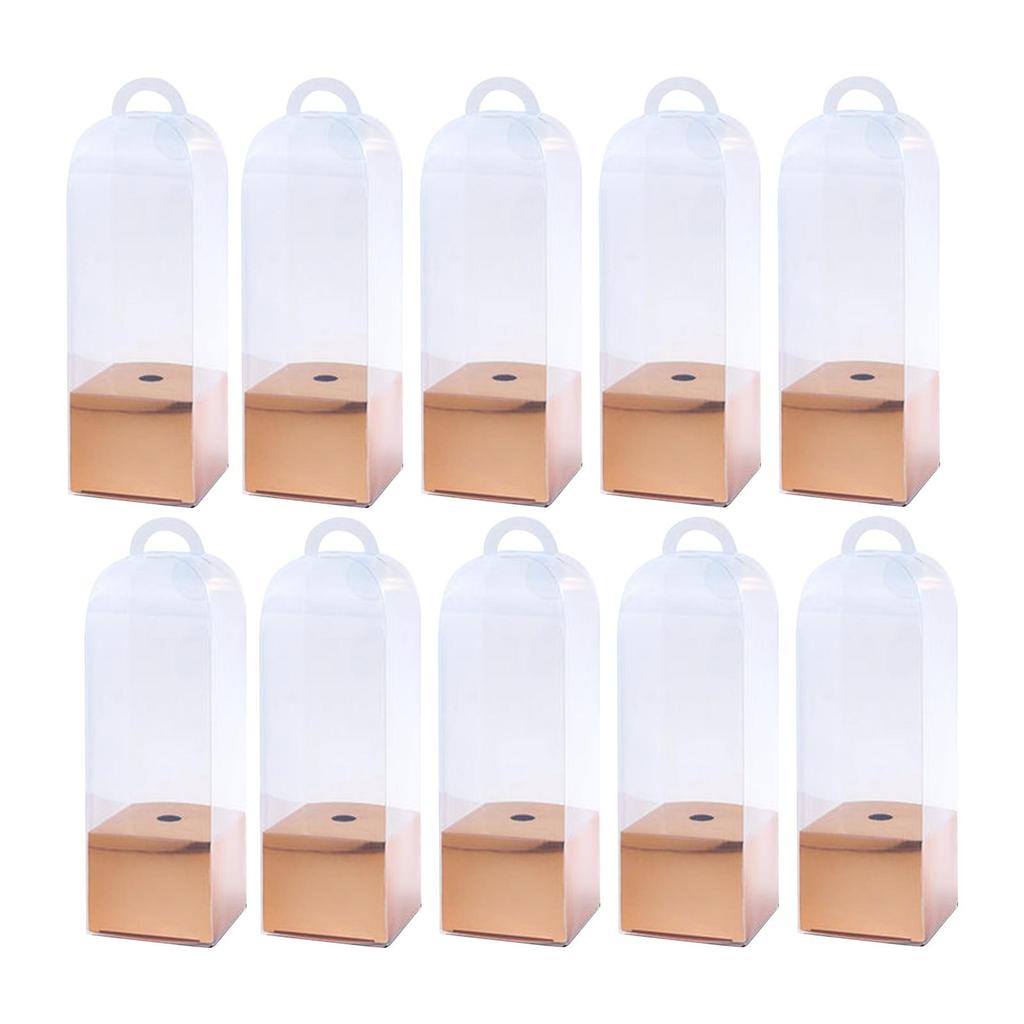 10 Pieces Flower Gift Boxes Flower Packing Boxes Portable Gift Bags Bag Single Rose Flower Box for Valentines Day Party Favor