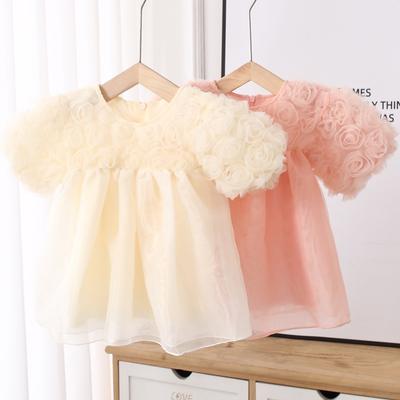 Puff Sleeve Flowers Kids Toddler Girls Dress Summer Cute Baby Girl Dresses for Birthday Party Princess Clothes