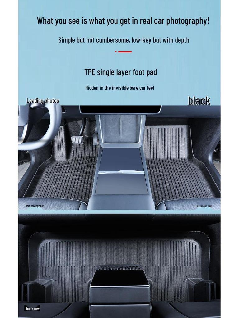 Compatible Tesla Model Y Refresh Floor Mats: 25 Models of TPE Trunk & Car Mats