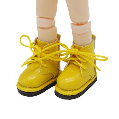 1 Pair High-top Obitsu 11 Doll Leather Boots Plating Silver PU Leather 1/12 Bjd Doll Leather Shoes GSC Casual