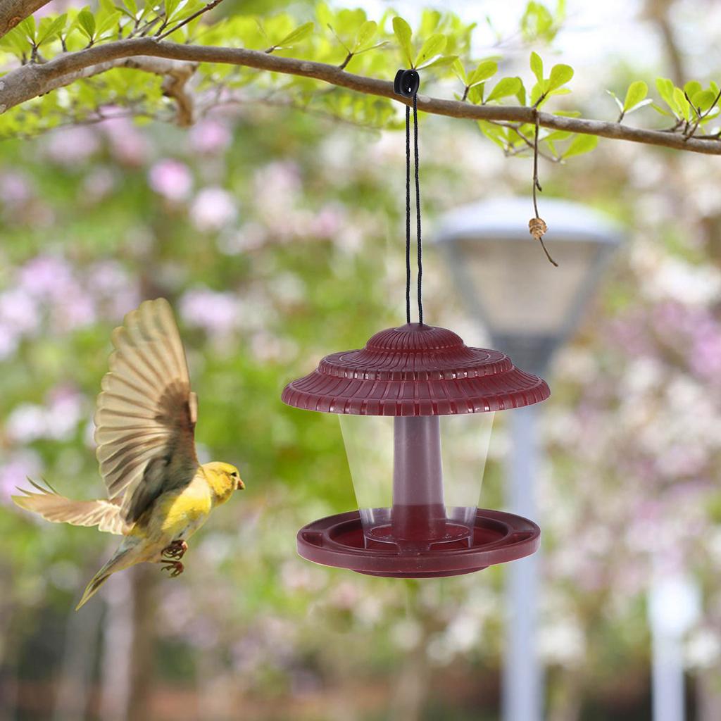 Hanging Wild Bird Feeder Stylish Garden Decoration with Weatherproof Roof for Outdoor Yard Bird Watching and Feeding Station