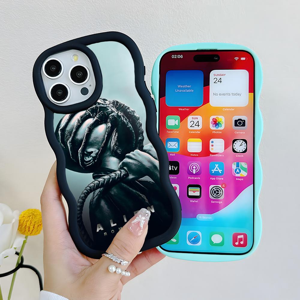Alien Romulus Handyhülle für iPhone 17 16 15 14 13 12 11 Air Pro Max Plus Gewellter Rand TPU Bunte Hülle Hülle Luxus