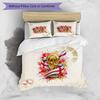 Set Biancheria da Letto Stampata Calcio Inghilterra 3 Pezzi Copriletto Traspirante Accogliente come Regalo per la Casa Nuova o per le Feste