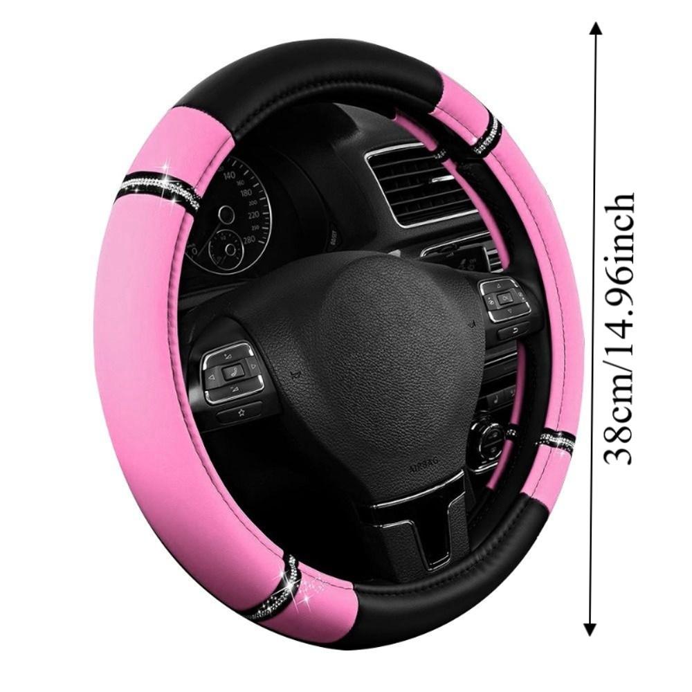Stitching Steering Wheel Wrap PU Leather PU Leather Steering Wheel Cover  All Season