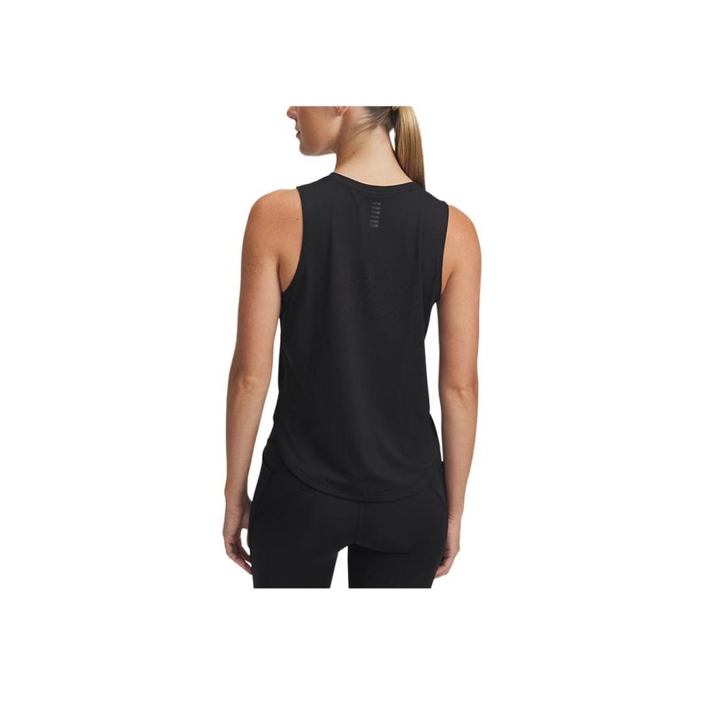 Under Armour Launch Elite Womens Running Cool Series UA Round Neck Fashion Breathable Sleeveless Sports Tank Top Women tops Black 1389563-001