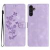 For Samsung Galaxy A15 5G Case Slim-Fit Leather Imprinted Flower Phone Cover with Stand and Wallet