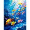 Fish In The Sea Marine Organism Poster Colorful Tropical Fish Oil Canvas Painting Animal Wall Art Picture Living Room Home Decor