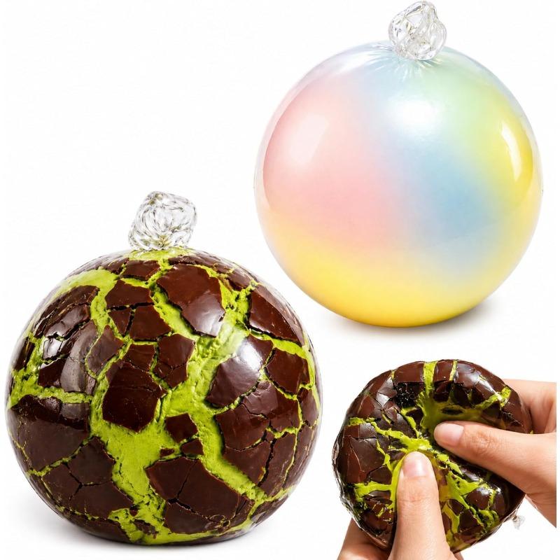 Wax Cracking Squishy, Crunchy Chocolate Squishy Ball, Soft Sensory Squeeze Toy for Stress Relief