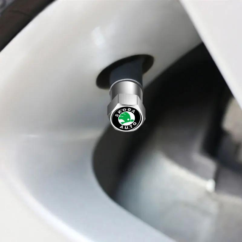 2025 Hot Automobiles 4 Pcs Tire Wheel Tyre Valve Stem Hex Caps Case Sleeve Cover Left Right Front Rear for Skoda Fibia 2 Superb