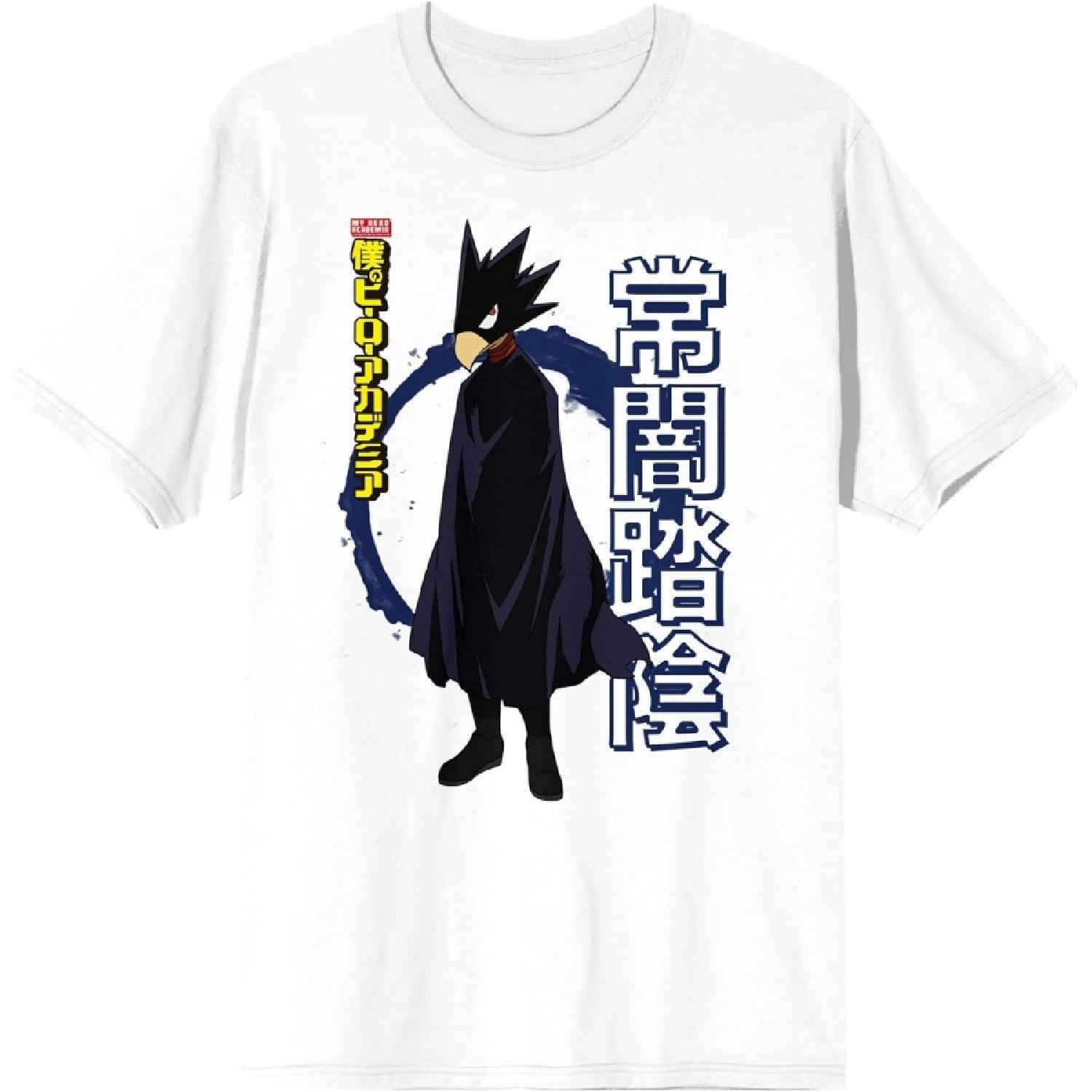 My Hero Academia Fumikage Tokoyami Rundhals Kurzarm Herren Weißes T-Shirt XL weiß