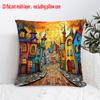 Pc D Flat Pillow Not Included Colorful Fantasy Town Cobblestone Street Cushion Cover Plush Storybook Home Decor Gift Case