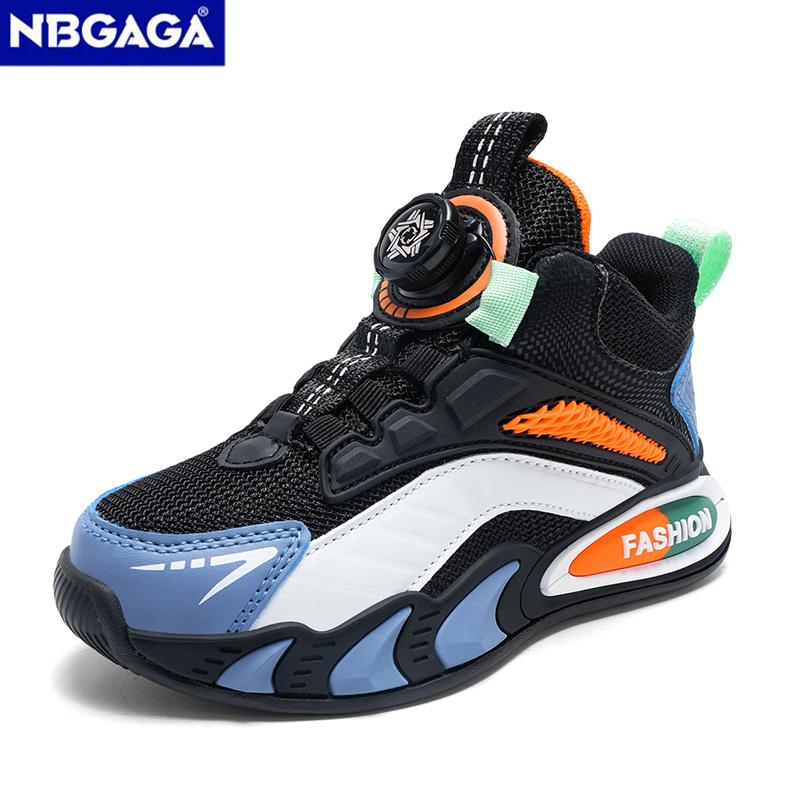 Mode Schwarze Jungen Basketballschuhe Outdoor Atmungsaktive Kinder Trainer Sport Tennisschuhe Rutschfeste Kinder Casual Schule Laufschuhe