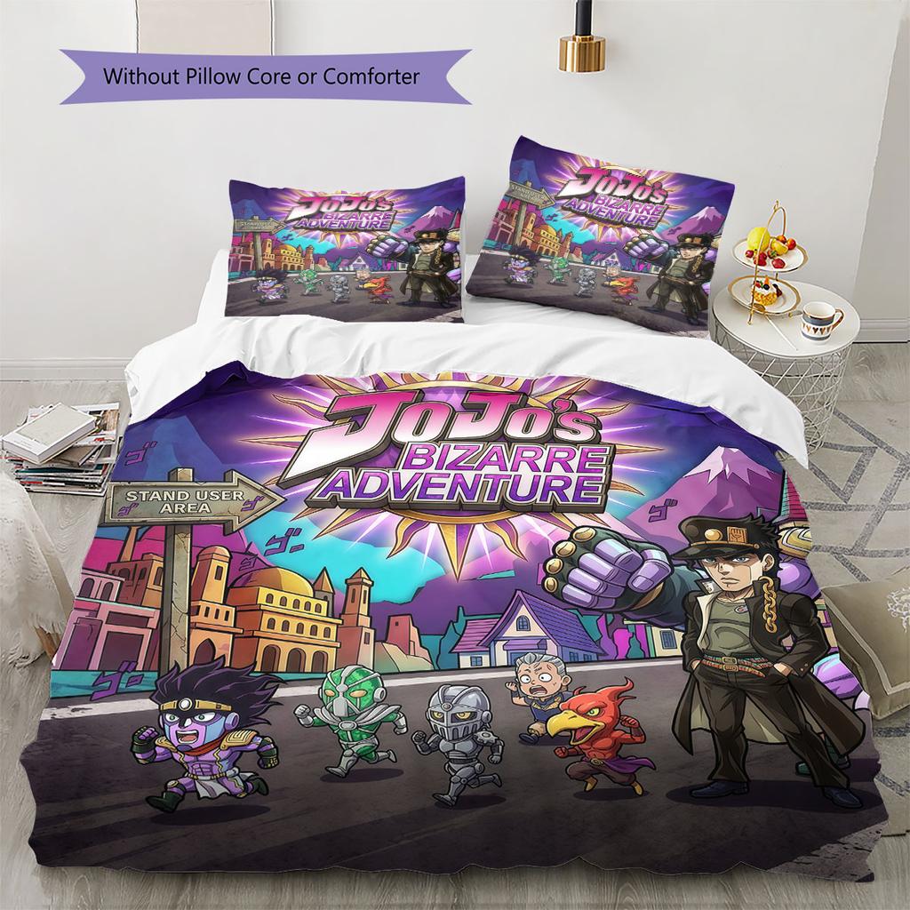 JoJos Bizarre Adventure Soft Duvet Cover Child's Bedding Set,Extra Large Size Halloween Gifts Various Sizes Available -HE199