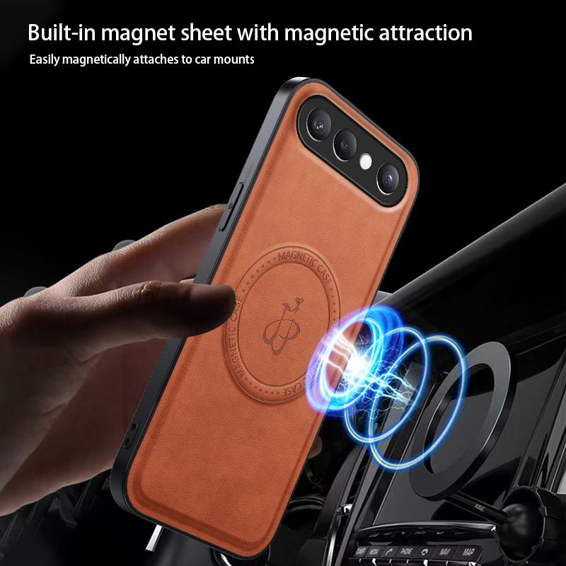 Wireless Charging Magnetic Case for Vivo X300 FE Protective Cover PU Leather Hard Back Shell Coque