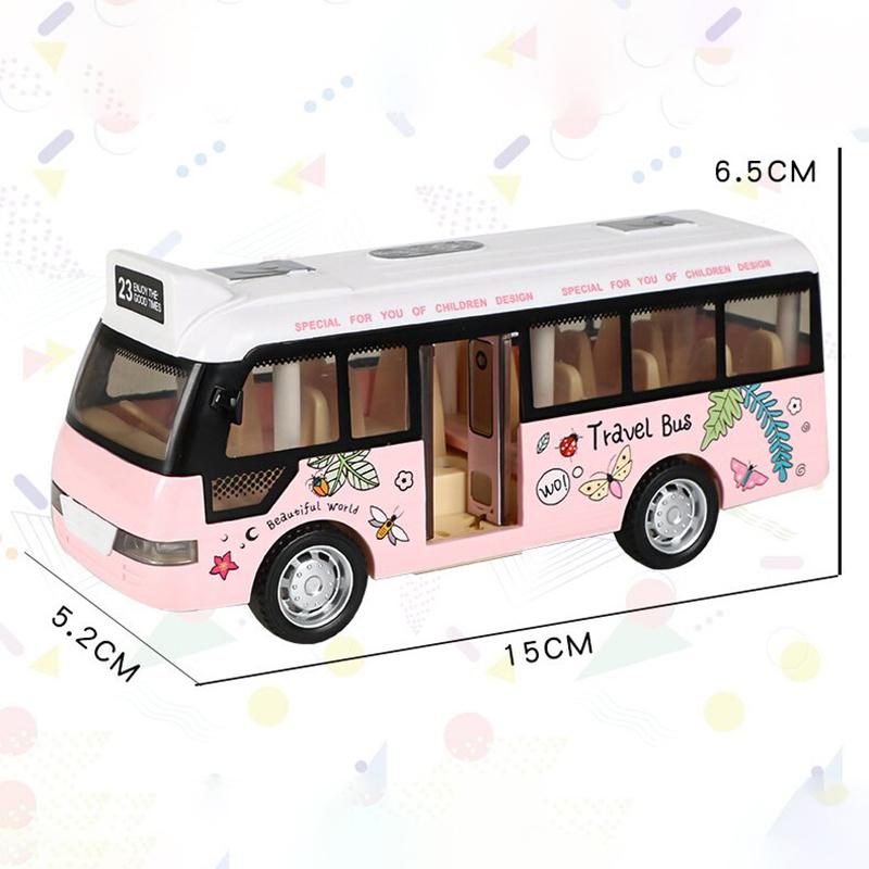 School Bus Sound Light Tour Bus Model Boy Toy Diecasts Toy Vehicles Kids Gift Simulation Bus Model