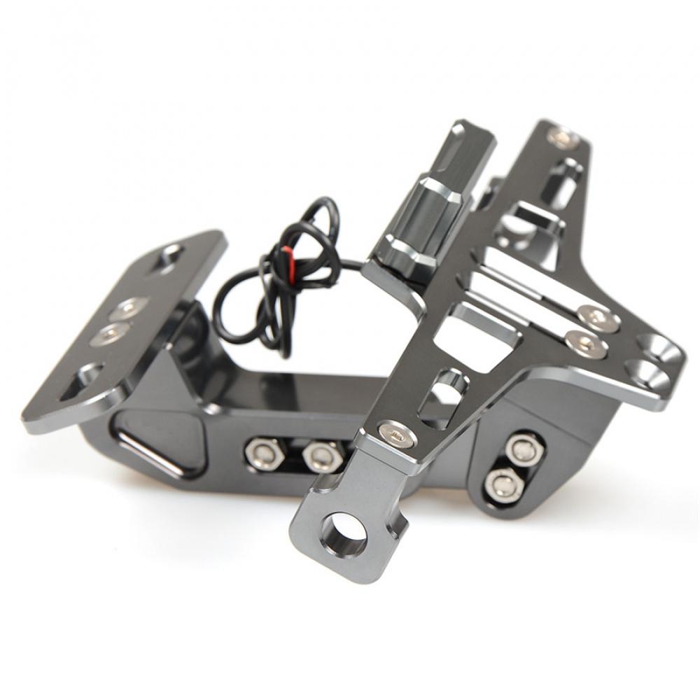 Blue Aluminium Alloy Motorbike Multiangle Adjustable License Number Plate Holder