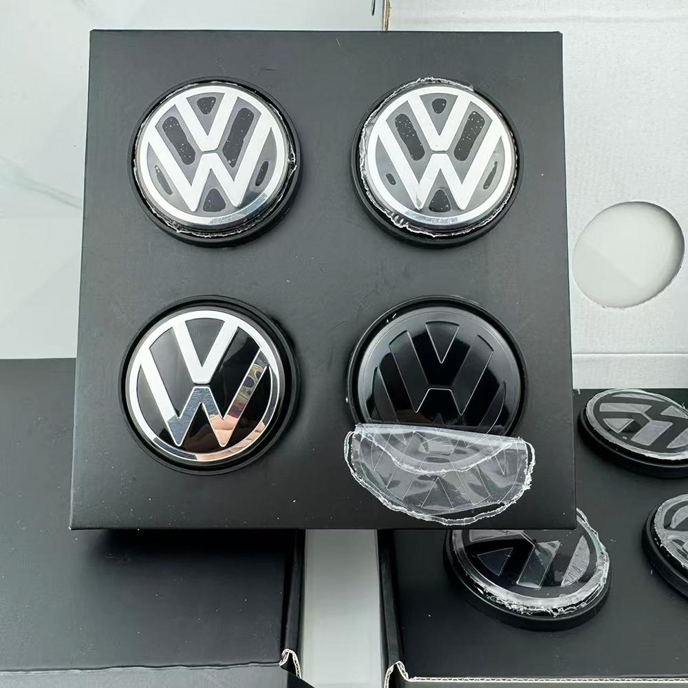 JQTYB1 Floating Center Caps 4pcs 56MM 65MM Car Wheel Hub Covers For VW GTI Polo Golf 4 5 6 7 8 Touran CC Passat B5 B6 B7 accessories