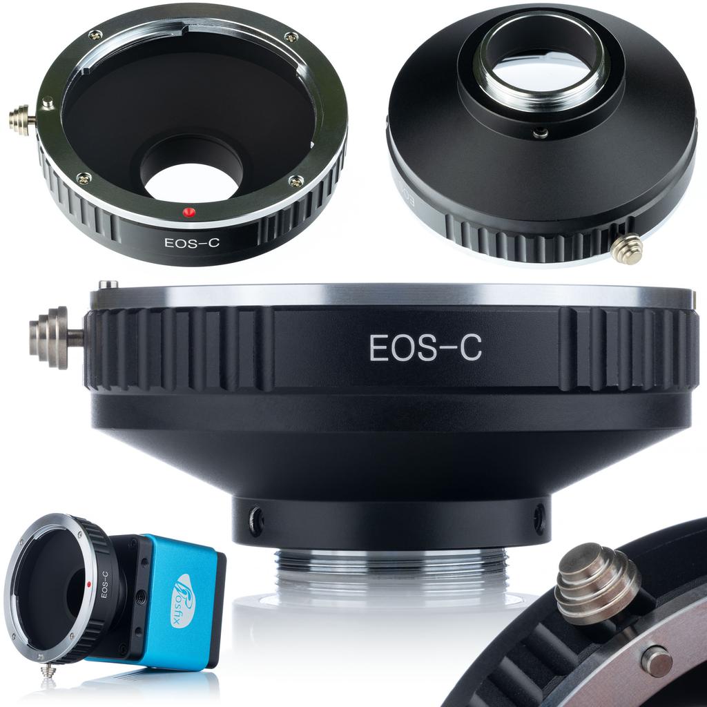Rosfix Adapter C-Mount do Aparatu Canon EOS – Kompatybilność z Obiektywami EF i EF-S | Precyzyjna Metalowa Konstrukcja | Ręczne Sterowanie Ostrością