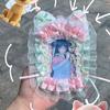 Photo Display Decor Handcrafted Plush Cat Ears & Pink Bow Lace Photo Card Holder - Charming Bag Pendant with Heart & Cross Accents Cat Lover Gifts