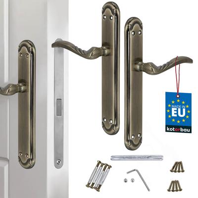 Blind Door Handle Long Plate Without Hole Decorated Patina