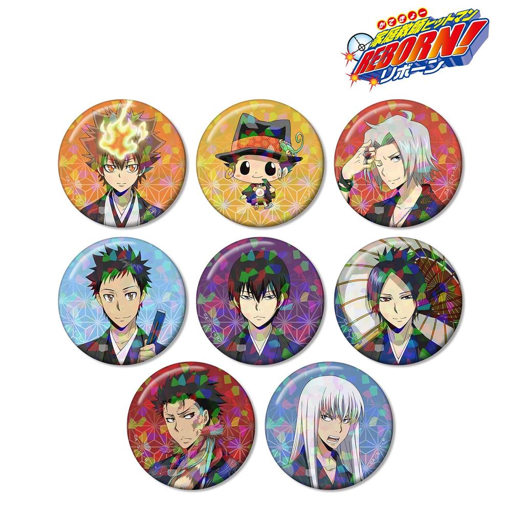 Katekyo Hitman Reborn Original Illustration Kimono Ver. Trading Hologram Badges Box of 8
