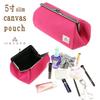 Watona Canvas Clasp Slim Cosmetic Pouch 50s 5-inch (Slim) (Rose Pink)