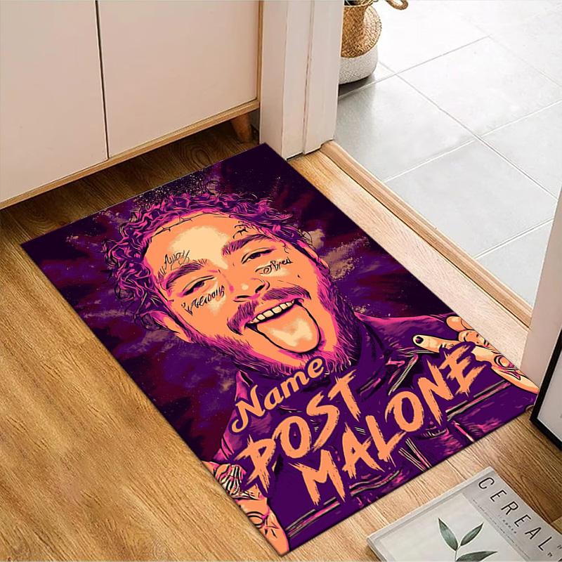 Custom Name Musician's Post Malone Rug Game Carpet, Floor Mat for Bedroom Living Room Entryway Rug, Home Decor Idea Gift for Christmas Birthday