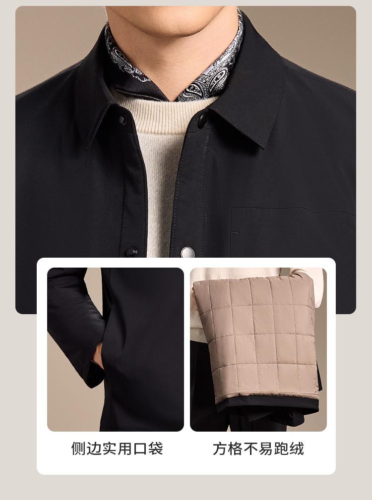 [Wool Inner Tank] Autumn and Winter Simple Business Classic Collar Jacket Men's Cotton Jacket Thickened Cotton Coat Cotton Jacket
