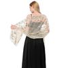 Hollow Out Tassel Wrap Tulle Evening Dress Scarf Embroidery Sequins Shawls  Belly Dancing Belt