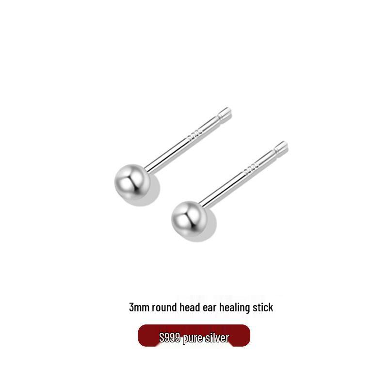 Elegant S999 Pure Silver Stud Earrings for Women – Simple, Versatile, Care-Friendly, and Perfect for All-Day Wear.