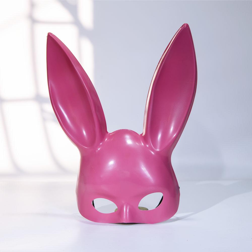 Hot-Selling Flexible Black PVC Rabbit Mask - One Size for Halloween