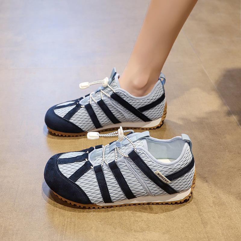 Mesh 2025 new German training shoes women's heel soft sole breathable drawstring versatile flat new casual mountaineering walking shoes tide