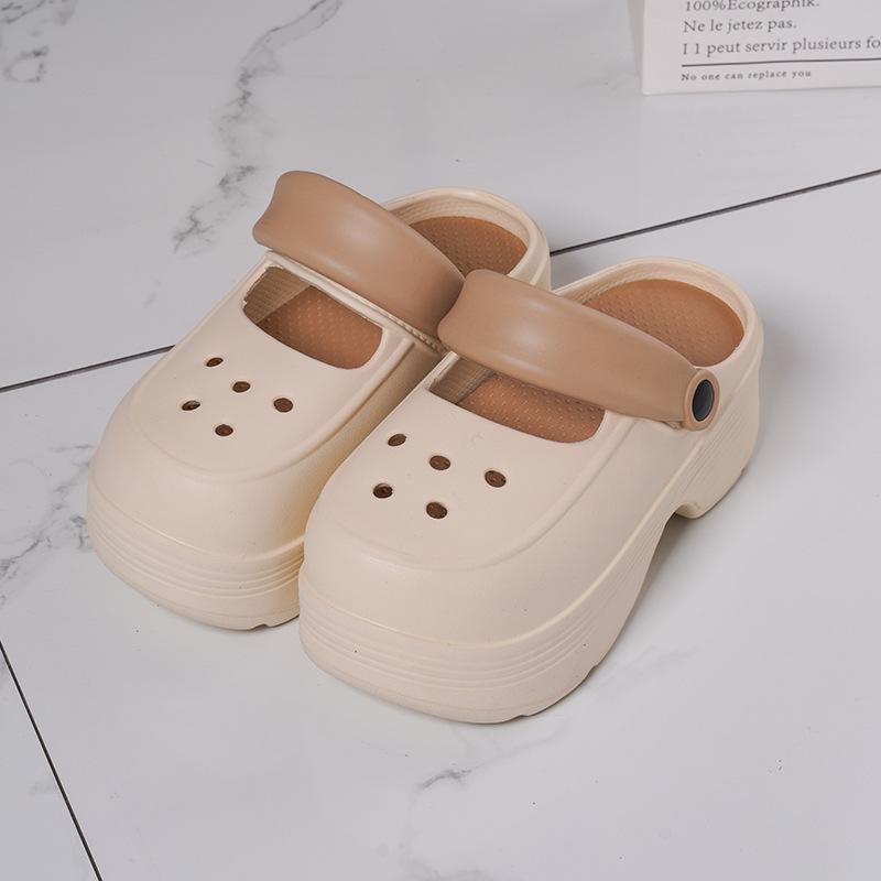 New Summer Hole Shoes Women's Outdoor Home Leisure Fashion Thickened Non-slip Wear-resistant Eva Slippers Sandals