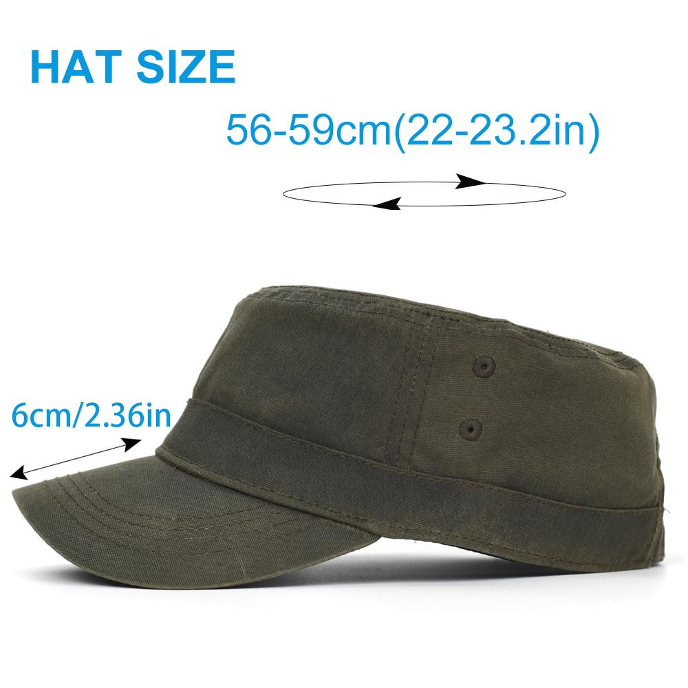 Waxed Canvas Cotton Military Caps Men Waterproof Cadet Army Cap Unique Design Vintage Flat Top Hat