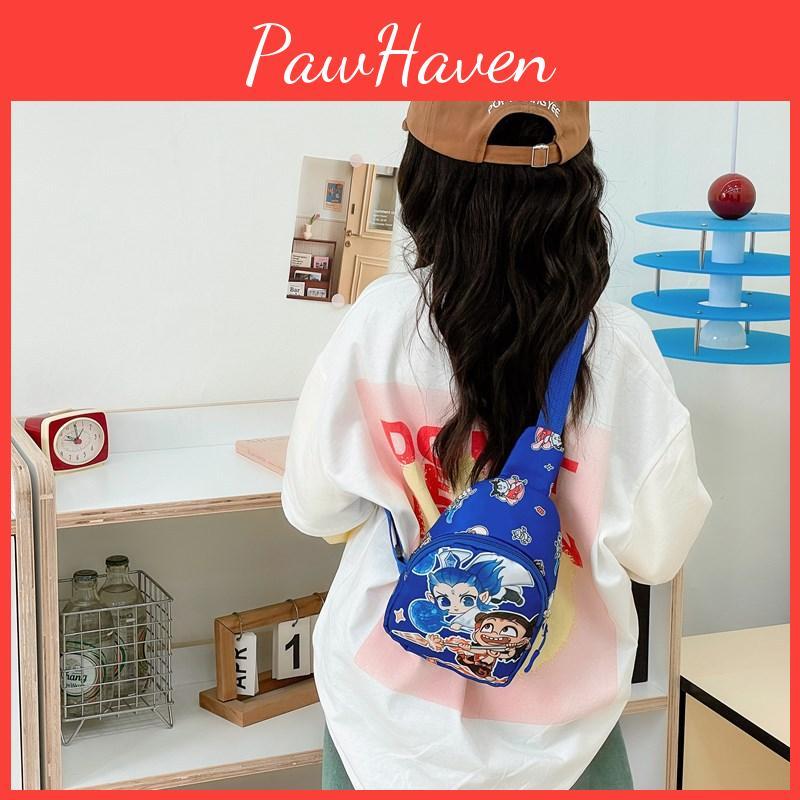 Ne Zha Printed Shoulder Chest Bag Anime Peripheral Children Outdoor Cartoon