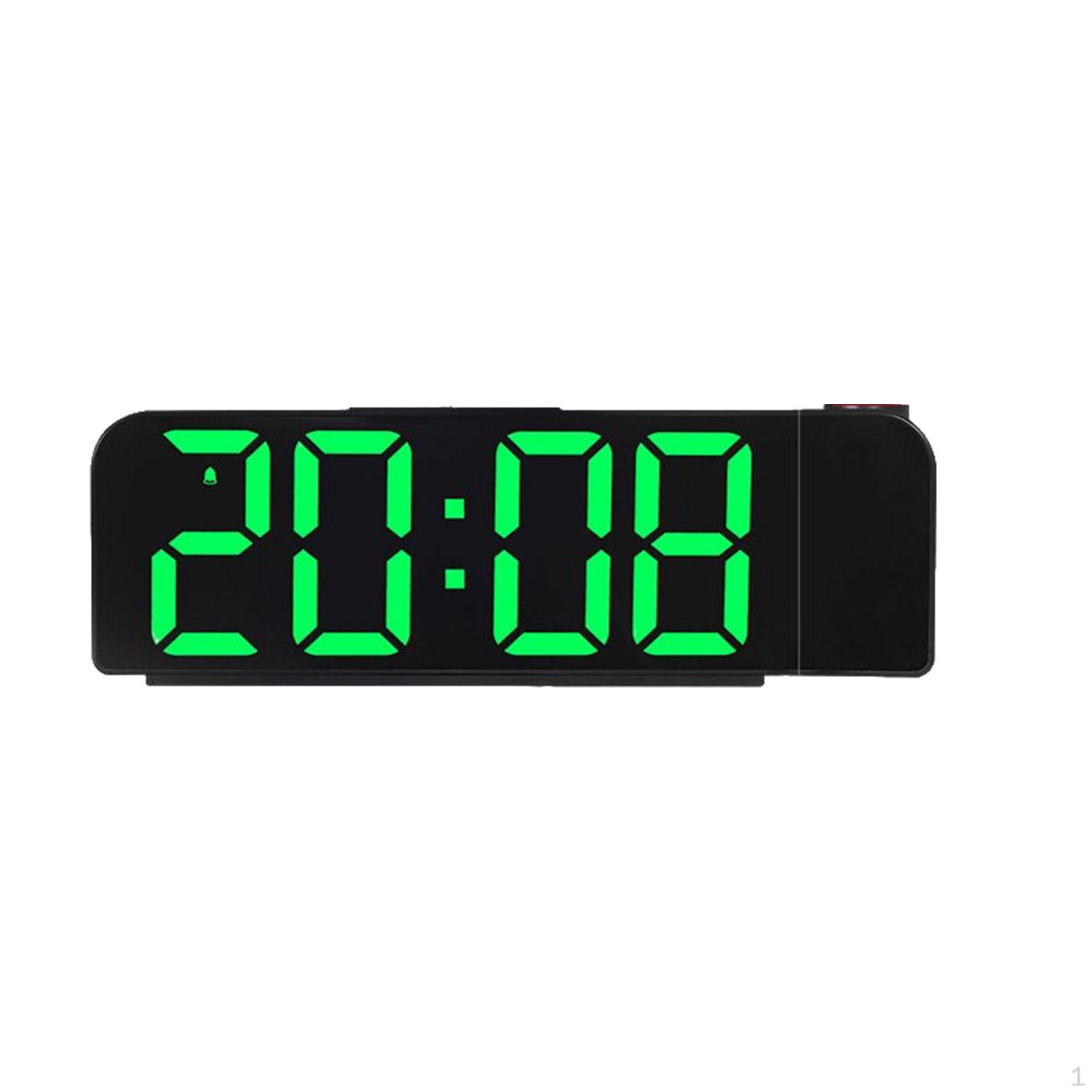 

LED Clock, Digital Desktop Clocks Mute Rotation Multifunctional Watch Elderly Teens Cafe Restaurant Black Green Light