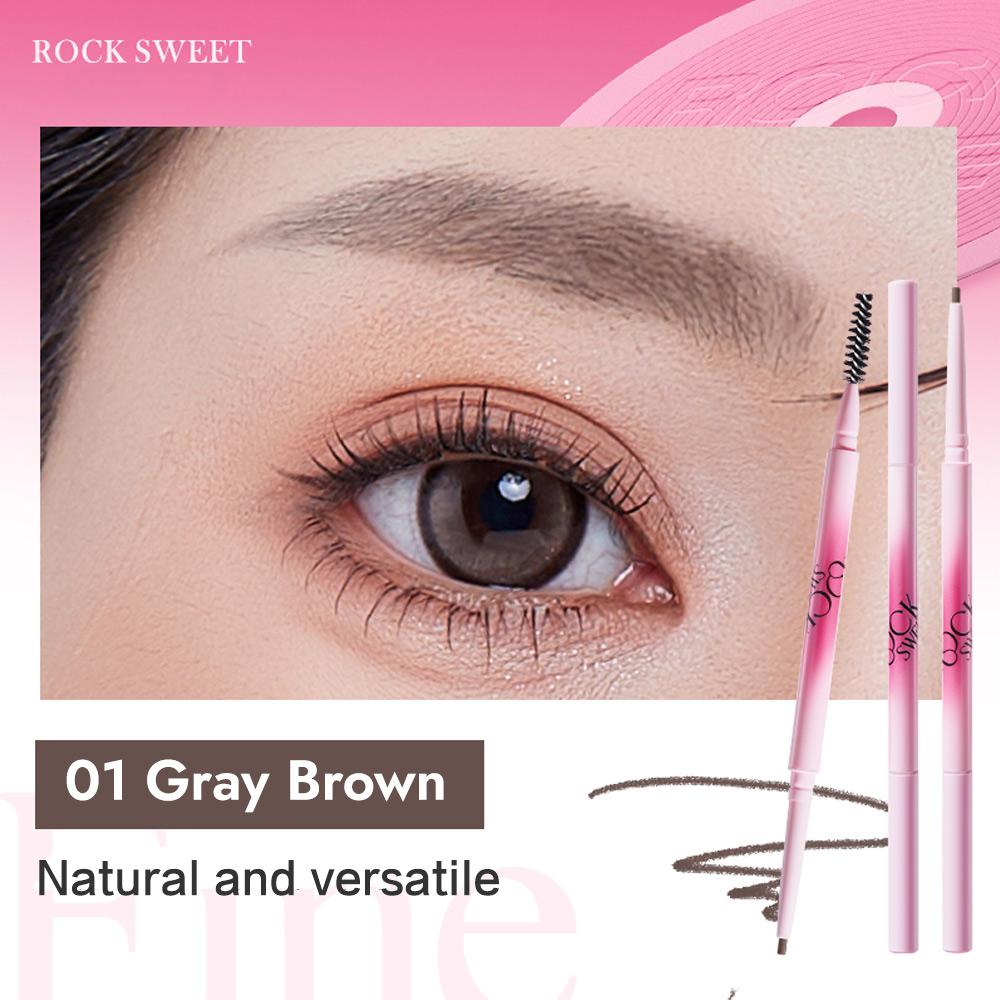 Rock Sweet 2-in-1 Eyebrow Pencil & Gel Double-headed 0.05mm Ultra-fine Waterproof Last All-day Eyebrow Pen with Precise Brush