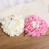 1 Stück Party DIY Dekorationen Herzform Simulation Rosenblüten Schmuckkästchen Ringbox Hochzeit Eheschmuck Ringkissen Kissen