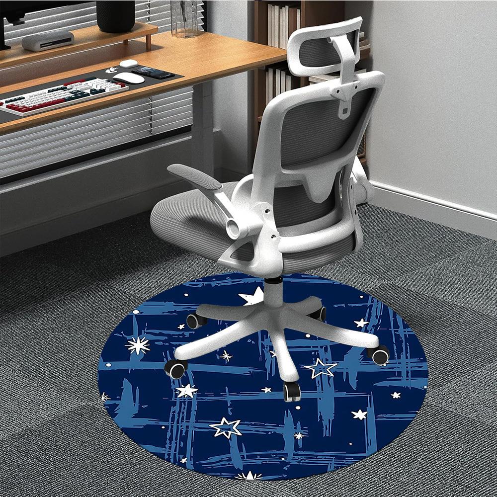 

1pc Starry Night Sky Office Round Area Rug, Indoor Mat Suitable ForOffice, Under Office Chairs Bedroom Living Room Home Decor T218 80cm by 80cm