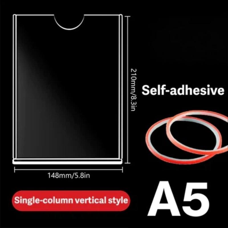 High Clarity Clear Acrylic Wall Frame A4 A5 Sign Holder for Certificate Photo License Document Shop Office Home Display