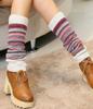 Mori Style Retro Colorful Striped Slouch Socks: Fashionable Korean Boot Covers & Leg Warmers