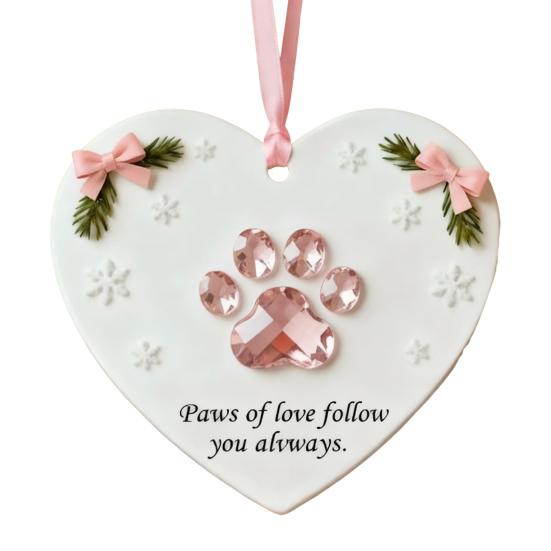 Heartfelt Inspirations Christmas Ornament Shell Reindeer Dragonfly Paw Feather Tulip Xmas Tree Hanging Heart Shape Decoration Holiday Party Pendant